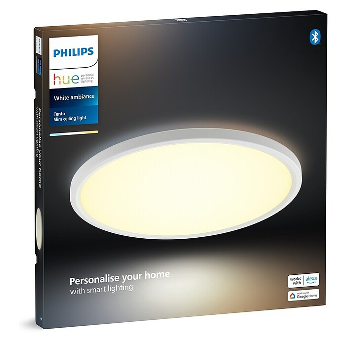 Philips Hue LED-Panel rund White Ambiance Tento M (23 W, Ø x H: 42,1 x 3,07 cm, Weiß, Mehrfarbig) | BAUHAUS