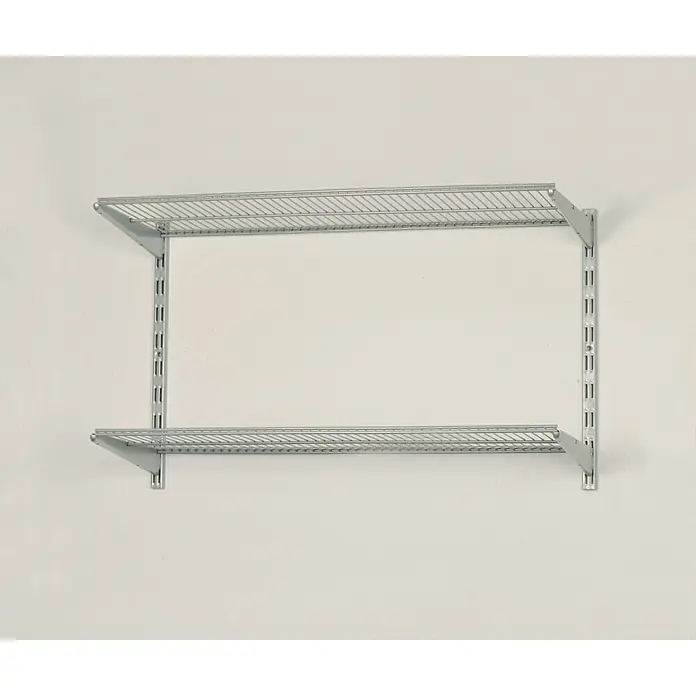 Element System Classic Regal-Set Storage - L x B x H: 33,2 x 82,8 x 49,6 cm, Rastermaß: 50 mm, Traglast Einlegeboden: 20 kg, Weiß/Aluminium - Silbernes Drahtregal-Set für die Wandmontage, ideal für zusätzlichen Stauraum und Organisation im Haus.