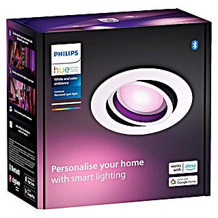 Philips Hue LED-Einbauspot White & Color Ambiance Centura (RGBW, Durchmesser: 9 cm, Farbe Gehäuse: Weiß)