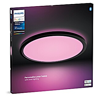 Philips Hue LED-Panel rund White & Color Ambiance Tento XL (25 W, Ø x H: 54,2 x 3,56 cm, Schwarz, RGBW)