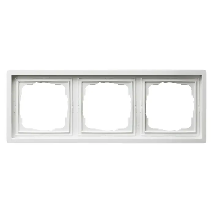 Gira Flächenschalter Abdeckrahmen 0213112 - Reinweiß, 3-fach, Kunststoff - Weiße Dreifach-Abdeckung für Lichtschalter. Optimal, um mehrere Schalter stilvoll abzudecken und die Wand sauber zu halten.