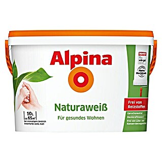 Alpina Wandfarbe Naturaweiß (Weiß, 10 l, Matt)
