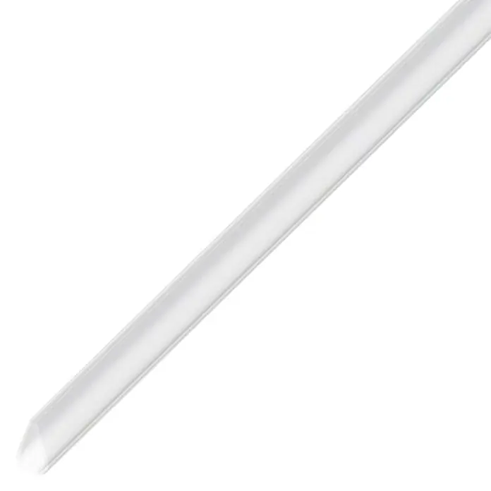 Kantoflex Rahmenprofil - 2.500 x 8,5 x 15 mm, Kunststoff, Transparent - Nahaufnahme eines transparenten Rührstabes, ideal für Cocktails und Getränke, mit einer subtilen Textur und klarer Form.