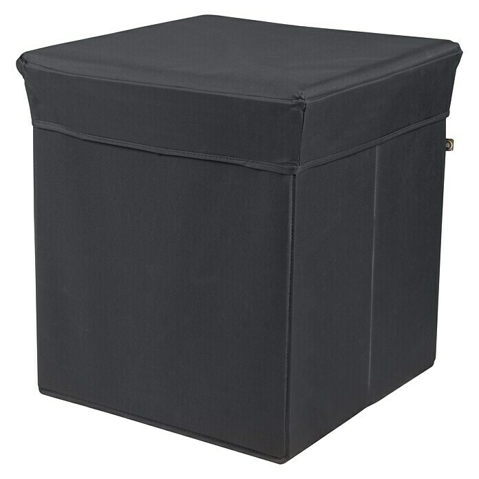 Phönix Sitz- & Aufbewahrungsbox Stor itL x B x H: 41 x 41 x 44 cm, Polyester, Schwarz Front View