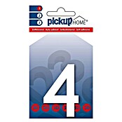 Pickup 3D Home Hausnummer (Höhe: 6 cm, Motiv: 4, Weiß, Kunststoff, Selbstklebend)