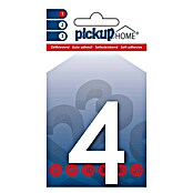 Pickup 3D Home Hausnummer (Höhe: 6 cm, Motiv: 4, Weiß, Kunststoff, Selbstklebend)