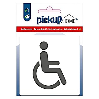 Pickup Sticker Route Acryl (l x b: 9 x 9 cm, Sanitaire ruimte voor invaliden, Wit)