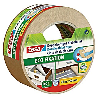 Tesa Doppelseitiges Klebeband Eco Fixation (25 m x 50 mm, Beidseitig selbstklebend)