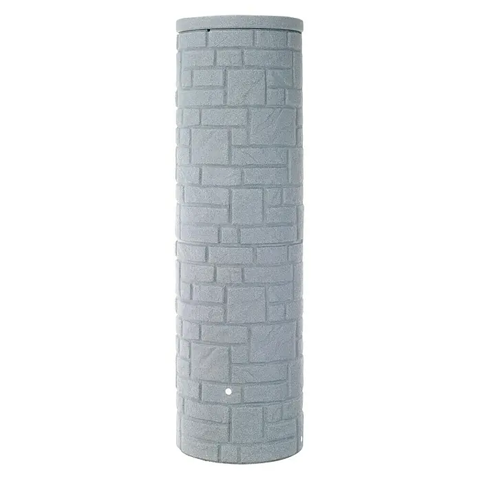 Arves Regenspeicher Arcado - 460 l, Granitfarben, 1 Stk. - Eine graue Regentonnen-Säule mit Steinmusterung, ideal zum Sammeln von Regenwasser im Garten. Praktisch und dekorativ.
