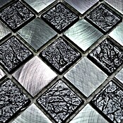 Mosaikfliese Crystal Mix XAM A451 (32,7 x 30,2 cm, Schwarz/Silber, Matt)