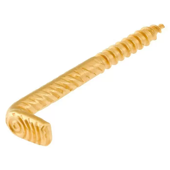 Suki Escarpia roscada - Ø x L: 4,2 x 30 mm, 10 ud., Rosca de madera, Baño de latón, Recto - Gancho de rosca dorado con vástago roscado y extremo curvo.