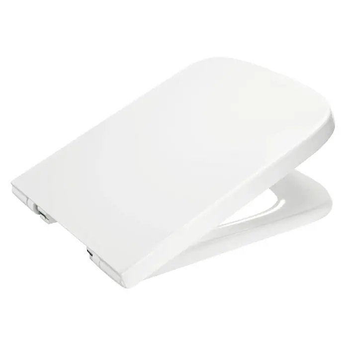 Roca Tapa de WC Dama - Blanco - Asiento de inodoro blanco con un diseño moderno, ideal para cualquier baño contemporáneo. El asiento ofrece comodidad y estilo.