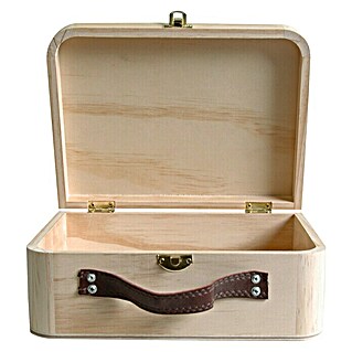 Artemio Caja de madera maleta (23 x 9 x 17 cm, Natural/marrón claro)