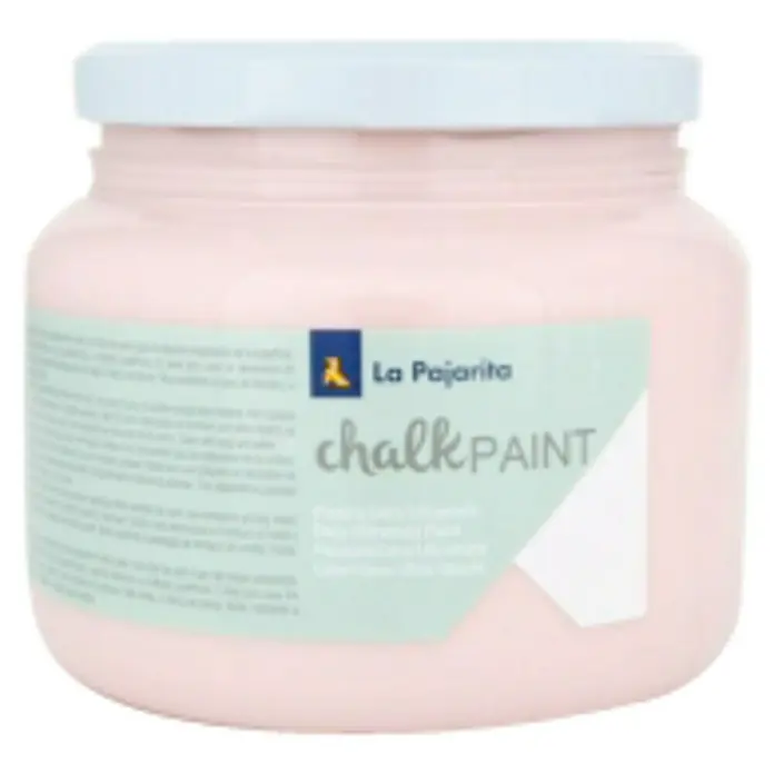 La Pajarita Pintura de tiza Chalk Paint - Capri, 500 ml, Mate - Tarro de pintura a la tiza La Pajarita en rosa suave con tapa blanca. Ideal para aspecto vintage y proyectos DIY con acabado mate.