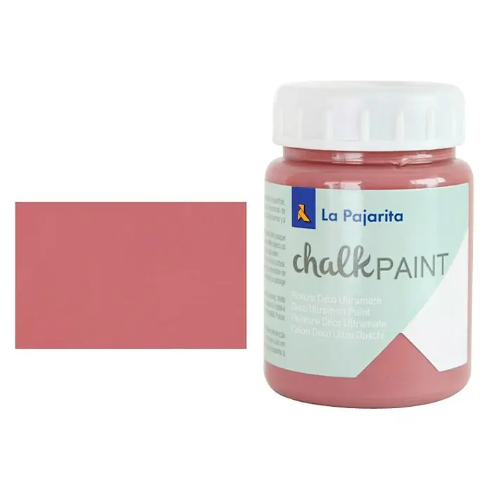 La Pajarita Pintura de tiza Chalk Paint - Hippy chic, 75 ml, Mate - Pintura de tiza La Pajarita en un tono rosa suave, ideal para proyectos vintage y shabby chic. Perfecta para superficies mates y diseños creativos.