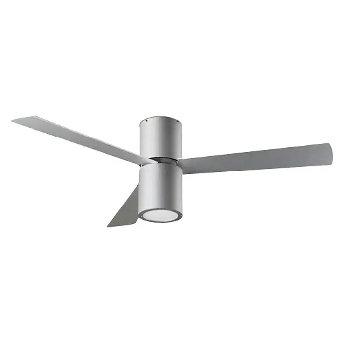Leds-C4 Ventilador de techo Formentera - Gris, 132 cm, 66 W - Un moderno ventilador de techo plateado con iluminación integrada para una refrigeración e iluminación elegantes.