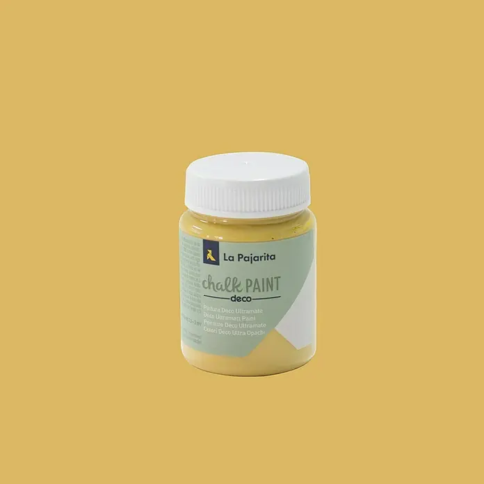 La Pajarita Pintura de tiza Chalk Paint - Ocre Sahara, 75 ml, Mate - Un tarro de La Pajarita Chalk Paint Deco, una pintura versátil para proyectos creativos de bricolaje y decoración de muebles.