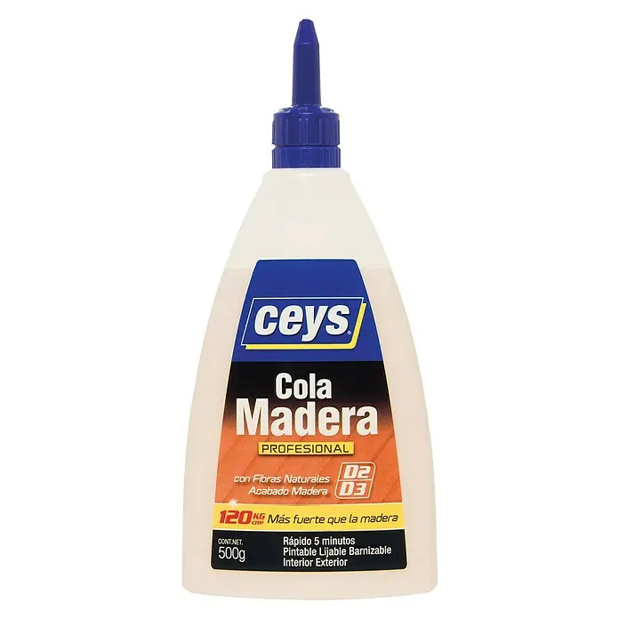 Ceys Cola de empapelado para madera - 500 g - Bote de pegamento de madera Ceys Cola Madera Profesional. El pegamento es perfecto para unir superficies de madera, ofreciendo una unión fuerte y duradera.