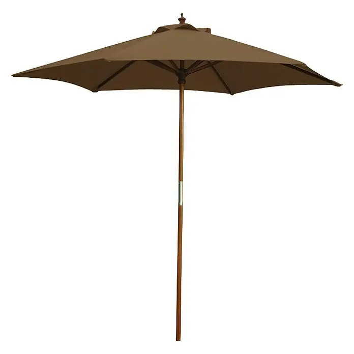 Sunfun Parasol Lian - Taupe, Diámetro de cobertura: 300 cm - Sombrilla de jardín marrón con mástil de madera, ideal para días soleados al aire libre. Protege de la luz solar directa y proporciona sombra.