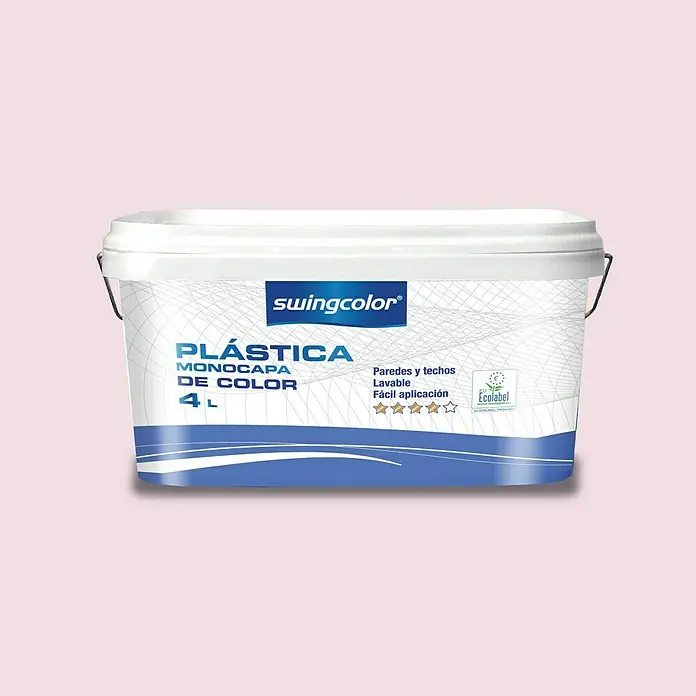 swingcolor Pintura para paredes - Jazmín, Mate, 4 l - Un cubo de pintura Swingcolor Plástica Monocapa, ideal para paredes y techos, con 4 litros de contenido y fácil aplicación.