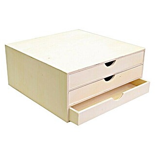 Artemio Caja de madera Organizadora (34,5 x 34 x 15,5 cm, Natural/marrón claro)