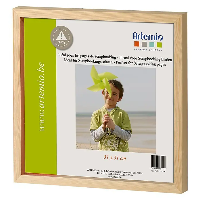Artemio Marco de fotos - Marrón, An x Al: 31 x 31 cm - Marco de madera de Artemio, ideal para páginas de scrapbooking. La cubierta de plexiglás protege fotos y papeles de daños.