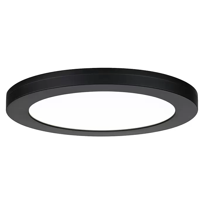 Paulmann Downlight empotrable LED redondo Cover-it - 19 W, Ø x Al: 22,5 x 1,9 cm, Blanco neutro, Negro - Plafón LED redondo negro de superficie con difusor blanco.
