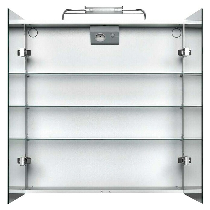 Jokey Spiegelschrank Belalu (2-türig, Aluminium, Mit Beleuchtung)