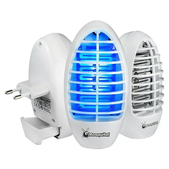 Antimosquitos Mosquitol - Blanco, 230 V, 2 ud. - Lámpara antimosquitos eléctrica para interiores, eficiente y segura, con luz UV para atraer y eliminar insectos.