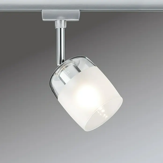 Paulmann URail LED-Spot Blossom10 W, Chrom/Chrom-Satin, G9, 1 Stk. - Moderne Chrom-Deckenleuchte mit satiniertem Glas, ideal für stilvolle Innenräume und gezielte Beleuchtung. Elegantes Design für jedes Zimmer.
