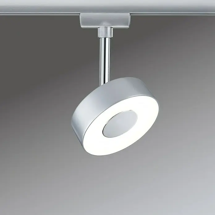 Paulmann URail LED-Spot Circle - 5 W, Chrom matt, Warmweiß - Elegante LED-Deckenleuchte mit Chrom-Finish. Die runde Lampe bietet helles, warmes Licht und ist ideal für moderne Innenräume.