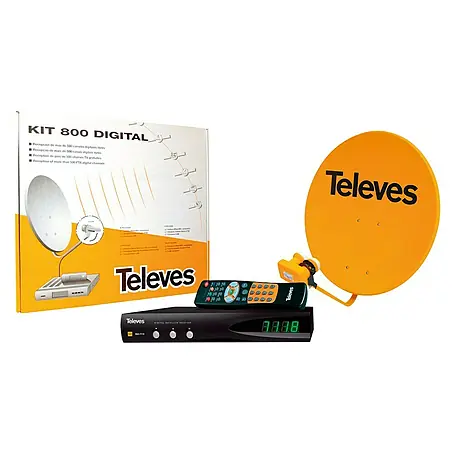 Televés  Equipo de antena parabólica 800 Digital con monoblock