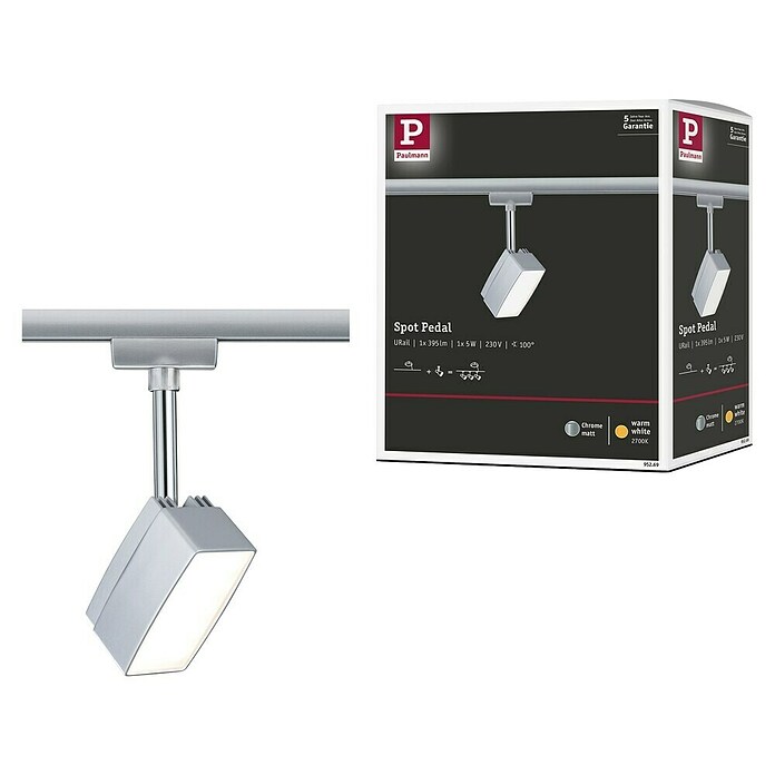 Paulmann URail Foco LED para riel (5 W, Color de luz: Blanco cálido, L x An: 5 x 4,8 cm)