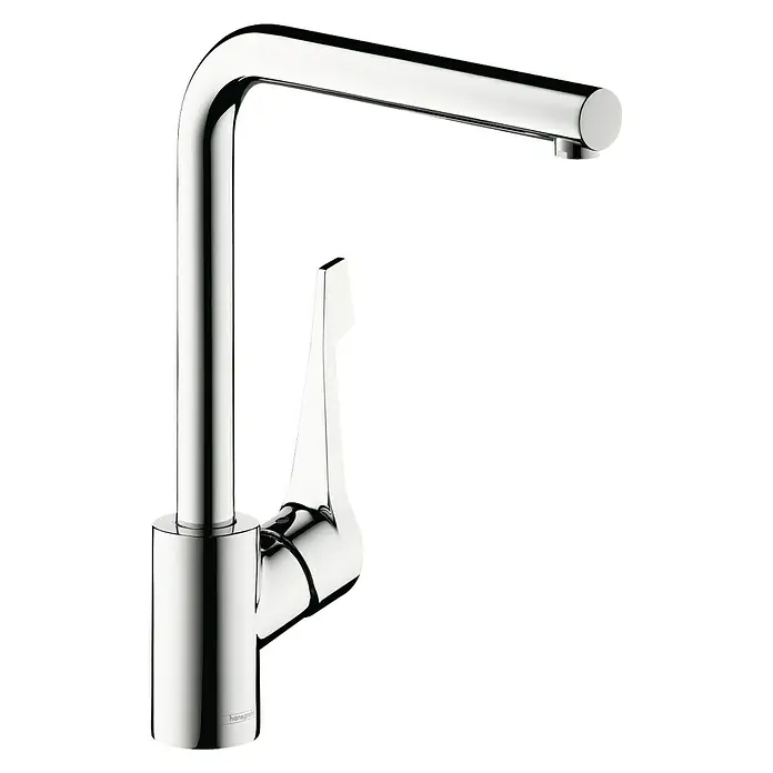 Hansgrohe Grifo de cocina Cento L - Cromo, Resplandeciente - Elegante grifo cromado para baño o cocina, perfecto para decoraciones modernas. Diseño elegante para máximo confort.