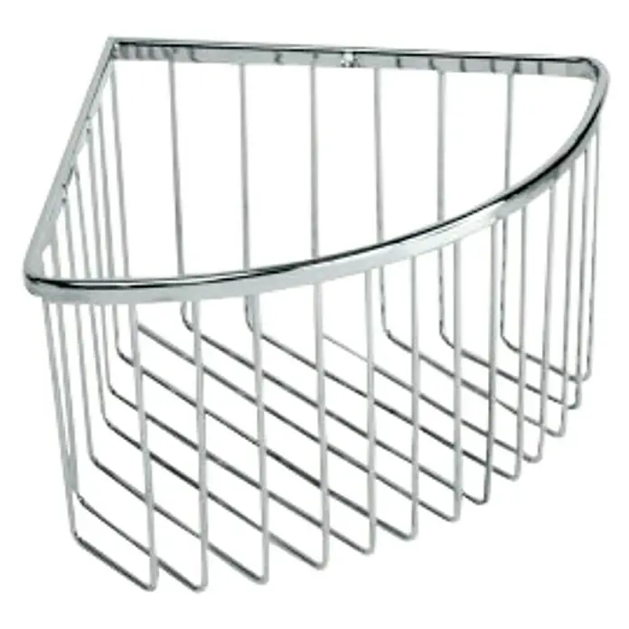 Tatay Cesta de baño angular Krom - L x An x Al: 20 x 20 x 13,5 cm, Cromo - Estante de ducha esquinero de alambre cromado, perfecto para guardar artículos de baño en la ducha ahorrando espacio. Diseño duradero y elegante.