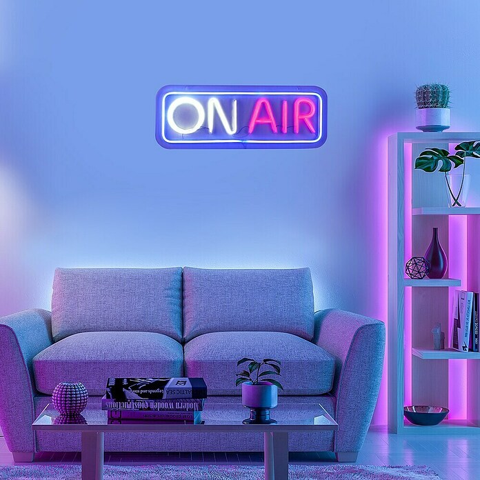 Just Light Led-decoratielamp On Air Wandlamp NEON (l x b x h: 8,5 x 29,5 x 24 cm, Werkt op batterijen) | BAUHAUS