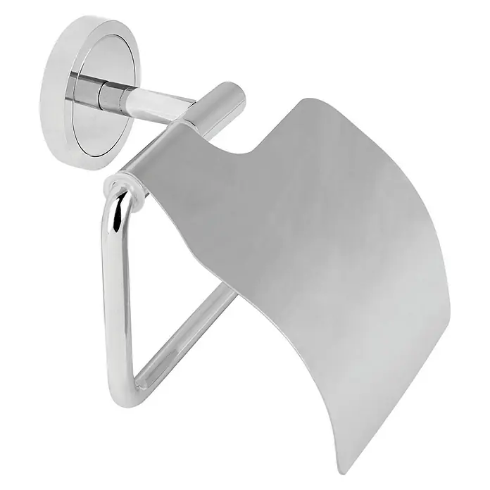 Bath Stage B-Right Portarrollos papel higiénico - Cromo - Un portarrollos de papel higiénico cromado brillante con una cubierta para mayor higiene y un aspecto elegante. ¡Perfecto para baños modernos!