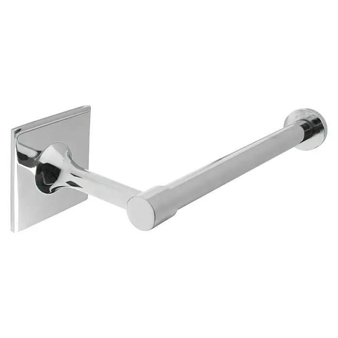Bath Stage B-Square Portarrollos papel higiénico - Cromo - Un elegante y moderno portarrollos de papel higiénico cromado con soporte de pared cuadrado y guía de papel cilíndrica, ideal para baños con estilo.