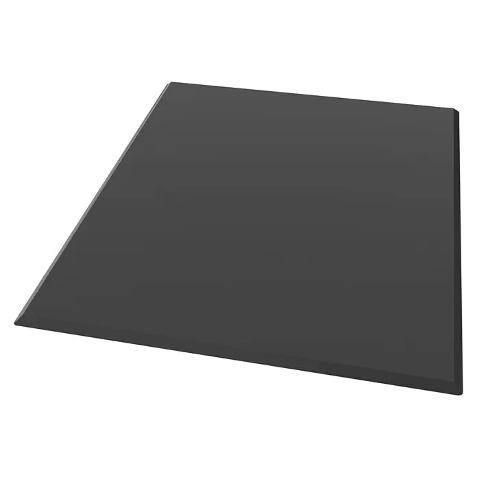 Valo Glasbodenplatte - 100 x 120 cm, Rechteckig, Schwarz - Dunkelgraues, flaches, trapezförmiges Panel.