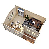 Palmako Caseta de madera para exterior (4,46 x 5,64 m, Espesor de pared: 44 mm)