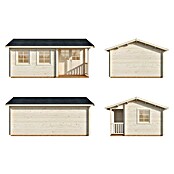 Palmako Caseta de madera para exterior (4,46 x 5,64 m, Espesor de pared: 44 mm)