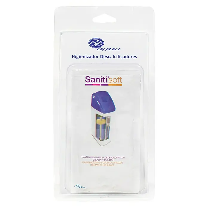 Bb agua Limpiador de resinas - 5 ud. - Higienizador descalcificador Saniti'soft envasado para el mantenimiento anual, garantizando eficiencia y fiabilidad.