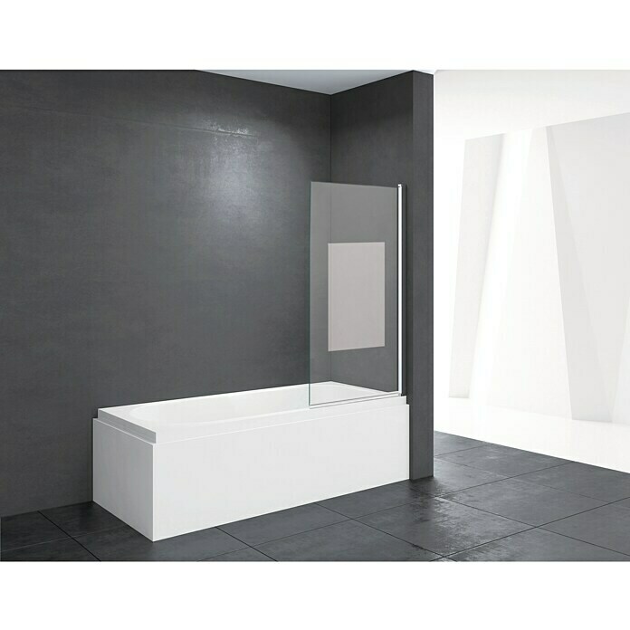 Mampara para bañera Klar (2 piezas, 125 x 140 cm, Revestimiento  Wonderclean, Claro)