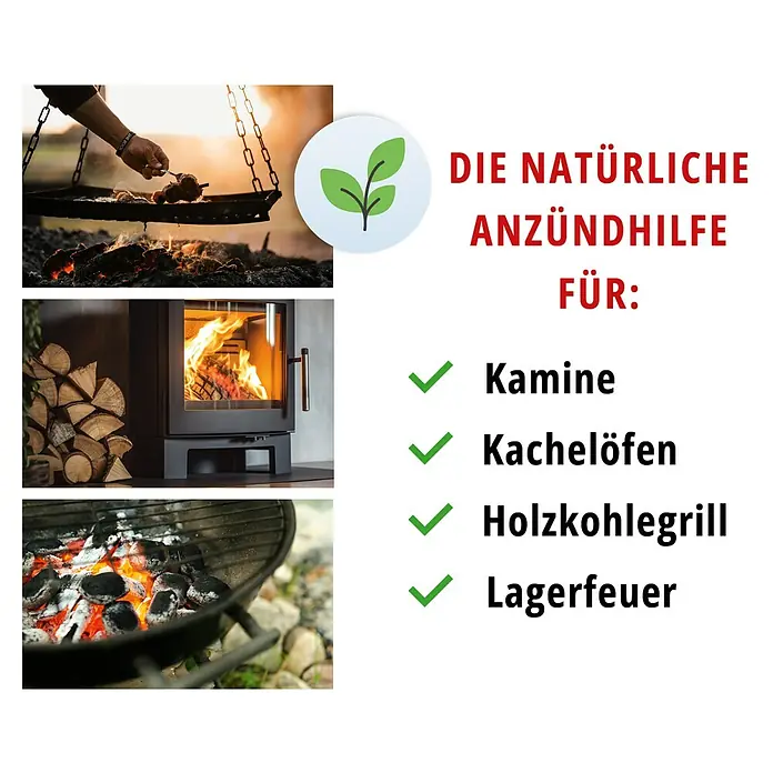 Valo Anzünder - Holz, 80 Stk. - Natürliche Anzündhilfe für Kamine, Kachelöfen, Holzkohlegrills und Lagerfeuer. Umweltfreundlich und effektiv für ein schnelles Feuer.