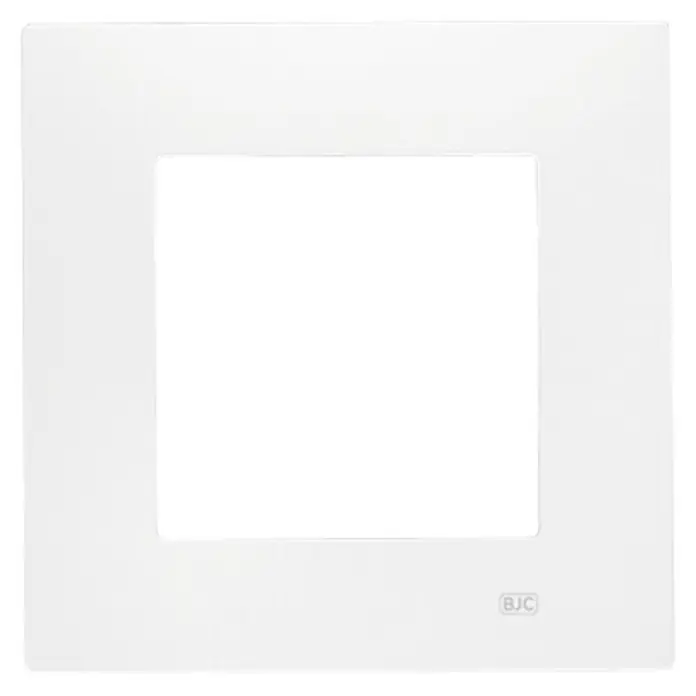 BJC Viva Marco - Blanco polar, Modelo de mecanismos: x 1, Plástico, Instalar - Marco blanco BJC para interruptores y enchufes, cuadrado y minimalista, ideal para interiores modernos.