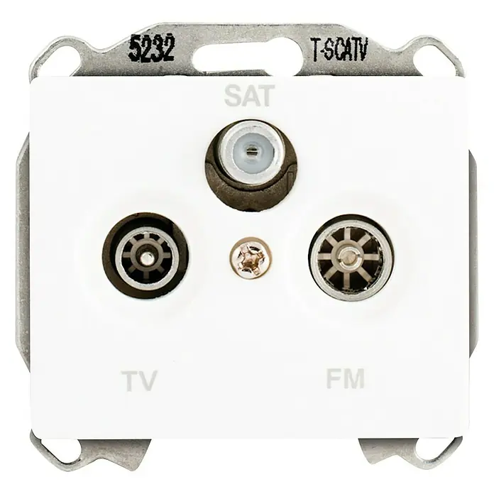 Siemens Delta Iris Pieza insertada para caja de antena - x 3, Blanco - Toma de antena para satélite, TV y radio FM. Ideal para recibir diversos medios.