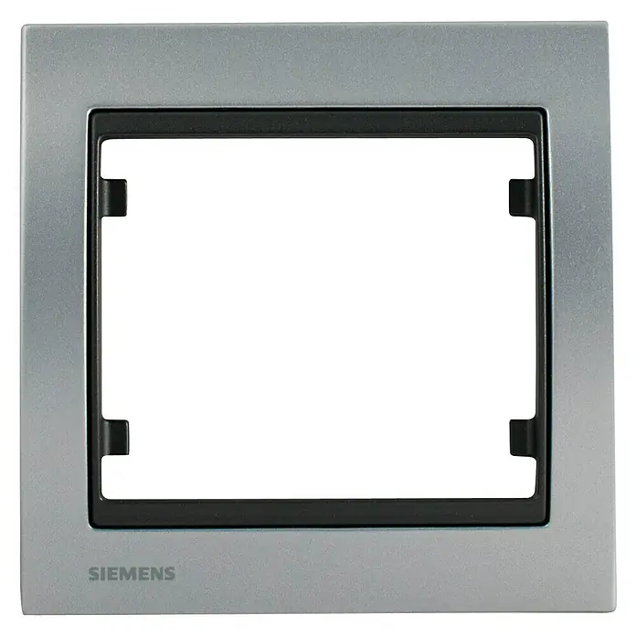 Siemens Delta Iris Marco - Aluminio/Grafito, Modelo de mecanismos: x 1, Plástico, Colocar - Marco Siemens: Marco plateado para interruptores y enchufes, ideal para interiores modernos.