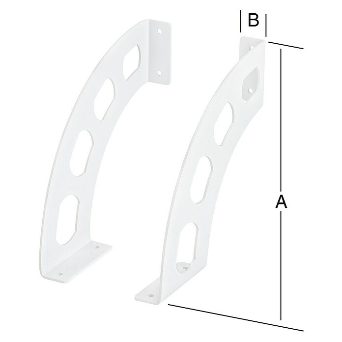 Vormann Soporte de pared para estantes C-Line (L x An x Al: 190 x 180 x 2 mm, Blanco) | BAUHAUS