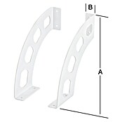 Vormann Soporte de pared para estantes C-Line (L x An x Al: 190 x 180 x 2 mm, Blanco) | BAUHAUS