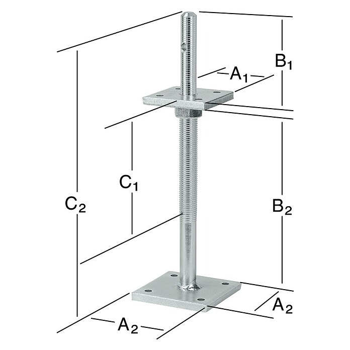 Stabilit Stützenschuh (L x B x H: 100 x 240 x 340 mm, Stahl, Verzinkt) | BAUHAUS